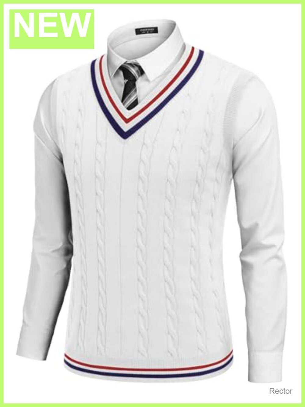 Men's Cable Knit Sweater Vest V-Neck Sleeveless Pullover Casual